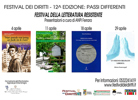 Festival della letteratura resistente Anpi Ferrara dal 4 al 29 aprile