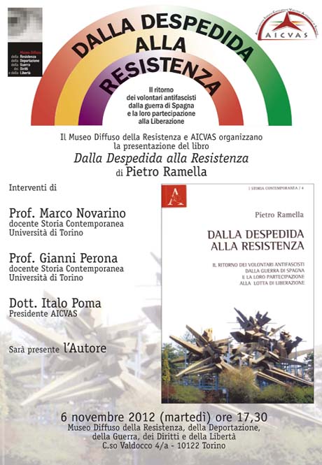 Evento organizzato il 6 novembre a Torino da Museo diffuso della Resistenza e da Aicvas