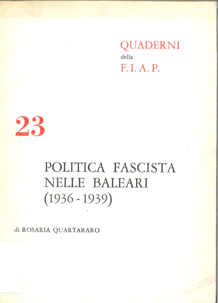 Politica fascista nelle Baleari : 1936-1939