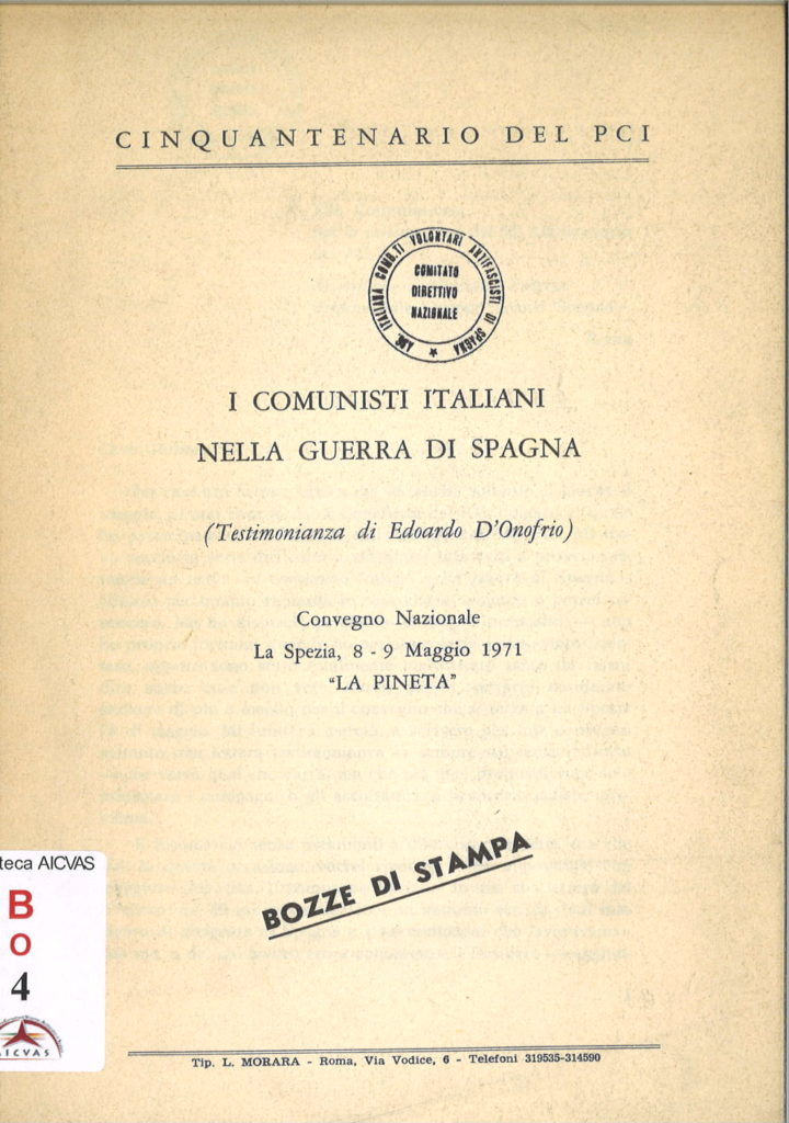 I comunisti italiani nella guerra di Spagna