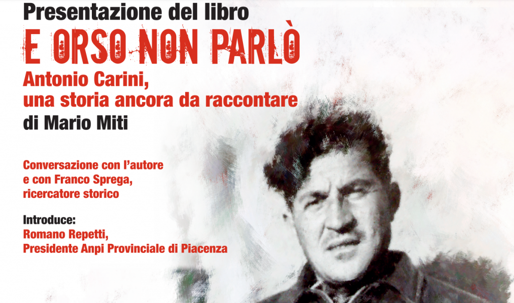 Presentazione del libro “E Orso non parlò. Antonio Carini, una storia ancora da raccontare”