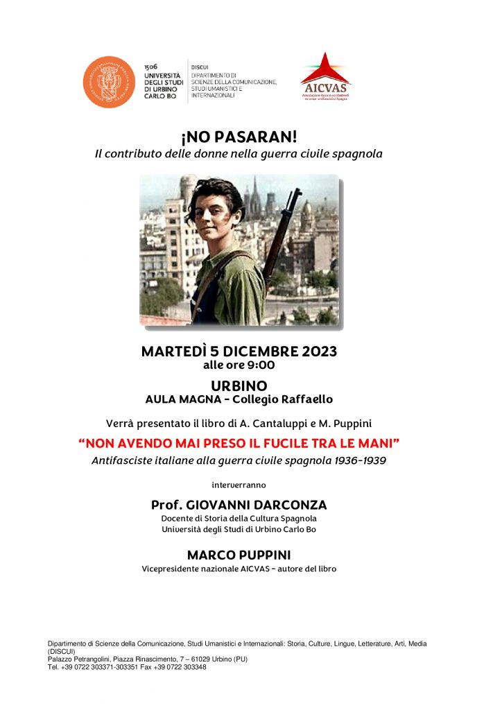 INIZIATIVA 5 DICEMBRE PRESSO L’UNIVERSITÀ DI URBINO